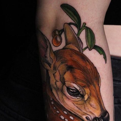 Fawn Tattoo, Animal Reference, We Did It, Art References, 5 Hours, Color Tattoo, Muted Colors, Instagram A, Art Tattoo