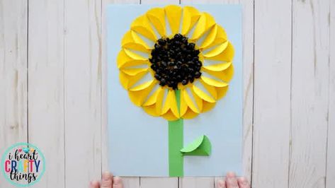 Sunflower Crafts For Kids, Crafts For Kids Preschool, Sunflower Craft, Time Craft, Spring Flower Crafts, Sunflower Crafts, Paper Sunflowers, Spring Crafts For Kids, Summer Crafts For Kids