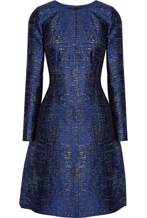 Blue Fit And Flare Dress, Fit And Flare Cocktail Dress, Dresses Fancy, Blue Dress Short, Structured Dress, Metallic Mini Dresses, Buy Dresses Online, Blue Cocktail Dress, Dresses Blue