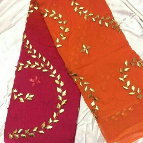 Buy Pure Chiffon Gota Patti Saree In Orange And Maroon|Saree| Jhakhas  Orange and mahroon #chiffon #freeshipping #cod #COD#chiffon #saree #sareeblouse #sareelove #international #blogger #sareenot saree #gotas #gotapatti #gotapattisaree #gotapattiwork #freeshipping #sareeonline #online #onlinestore Gotta Patti Saree, Work Embroidery Design, Saree Golden, Tassels Fashion Clothing, Handwork Saree, Gotta Patti Work, Gota Patti Saree, Rajasthani Dress, Pure Chiffon Sarees