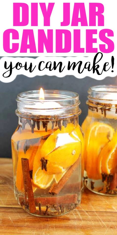 This easy way to make scented candles requires no special equipment or supplies! You will love how these smell and look around your home! #candles #jarcandles #masonjar Diy Jar Candles, Diy Fall Scented Candles, Mason Jar Oil Candle, Homemade Candle Recipes, Scented Mason Jar Candles, Fall Candles Diy, Candles At Home, Diy Candles Homemade, Potpourri Recipes