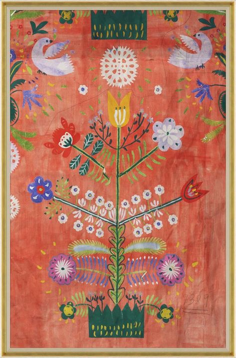 Paule Marrot La Fete II (Var. 2) Framed On Archival Giclee Paper by Paule Marrot Print Paule Marrot, Affordable Modern Furniture, Elephant Logo, Chic Furniture, Ceramic Painting, One Kings Lane, Floral Painting, Hand Knotted Rugs, Antique Rugs