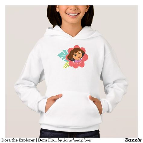 Dora the Explorer | Dora Flower Smile. T-Shirt. Producto disponible en tienda Zazzle. Vestuario, moda. Product available in Zazzle store. Fashion wardrobe. Regalos, Gifts. Trendy tshirt. #camiseta #tshirt Gymnastics Sweatshirts, Kai Lan, Female Gymnast, Roller Derby, Christmas Hoodies, Personalized Hoodies, Twilight Sparkle, Aquaman, Hoodie Girl