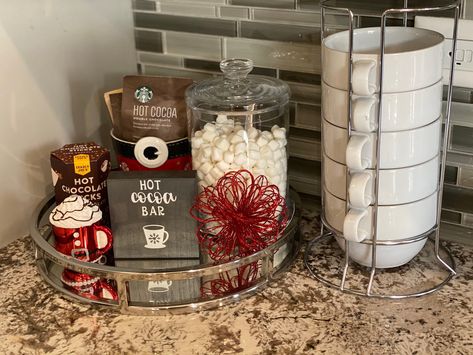 Hot Cocoa Bar Kitchen Counter, Hot Cocoa Decor, Hot Chocolate Gift Basket, Cocoa Bar Sign, Hot Cocoa Bar Sign, Hot Chocolate Sign, Making A Gift Basket, Hot Chocolate Gift, Chocolate Gifts Basket