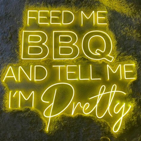 Feed Me BBQ And Tell Me I'm Pretty Neon Sign, BBQ  Led Sign, BBQ  Led Sign, Custom Neon Sign, Restaurant Neon Sign, Christmas Gifts #AD #graphicdesignlogo #coffeedesign🥤. Small Bbq Restaurant Design, Bbq Restaurant Decor Ideas, Bbq Restaurant Design Interiors, Restaurant Focal Wall, Bbq Neon Sign, Texas Bbq Restaurant Design, Bbq Restaurant Interior, Bbq Restaurant Decor, Bbq Restaurant Design