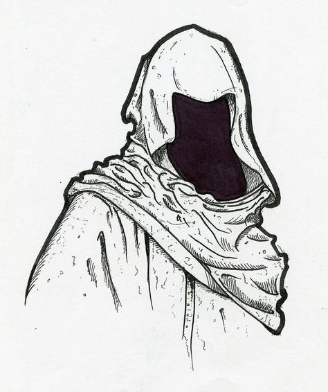 Hooded Drawing, Hood Drawing, Illustration Shadow, Medieval Hood, Wizard Drawings, Reaper Drawing, Drawing Grid, Figure Drawings, Person Drawing