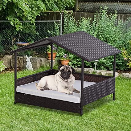 Dog Play Yard, Dog Backyard, Raised House, Exotic Animals As Pets, Pets Wallpaper, Dog House Bed, Outdoor Dog House, Outdoor Dog Bed, Pet Sofa Bed