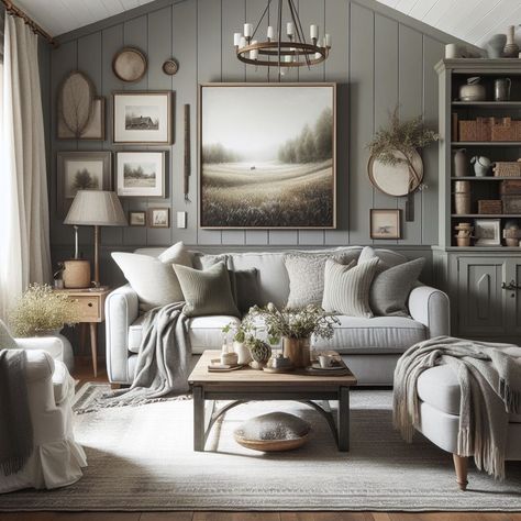 15 Stunning Grey and Sage Green Living Room Ideas — Lord Decor Sage Living Room, Sage Green Living Room, Distressed Wood Furniture, Lounge Room Styling, Green Living Room Decor, Earthy Living Room, Grey Interior Design, Sunken Living Room, Living Room Warm