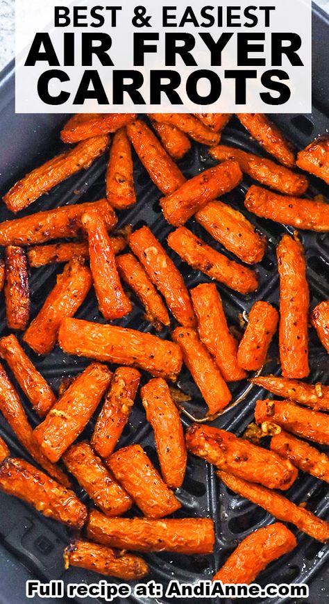 Air Fryer Carrots Recipe, Air Fryer Roasted Carrots, Air Fryer Carrots, Caramelized Carrots, Carrot Recipe, Steamed Carrots, Air Fryer Pork Chops, Roasted Carrot, Carrots Recipe