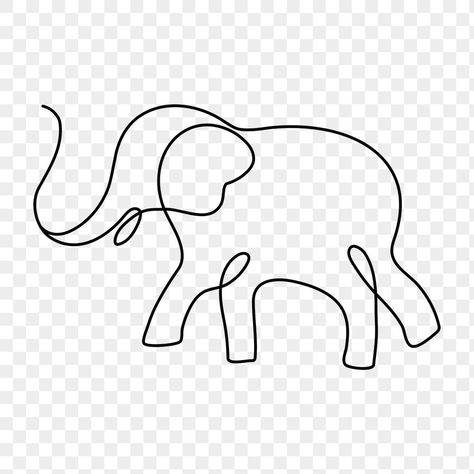 Modern Elephant Tattoo, Lined Elephant Tattoo, Elephant Line Work Tattoo, Simple Line Elephant Tattoo, Elephant One Line Drawing, Elephant Tattoos Outline, Simple Elephant Tattoo Outline, Line Work Elephant Tattoo, Single Line Elephant Tattoo