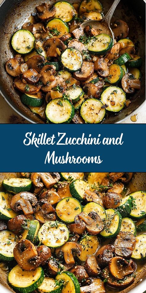 Skillet Zucchini and Mushrooms is a simple, flavorful side dish that highlights the natural flavors of fresh zucchini and earthy mushrooms. Sautéed with garlic and seasoned to perfection, this quick dish pairs well with almost any meal, from grilled meats to pasta. Ready in under 20 minutes, it’s a healthy and delicious addition to your dinner table. All Natural Healthy Meals, Vegetables Dinner Ideas, Roasted Zucchini And Yellow Squash Mushrooms, Simple Sauteed Vegetables, Squash Zucchini Mushroom Recipes, Mushroom And Zucchini Sauteed, Baked Zucchini And Mushrooms, Zucchini On Stove Top, Recipes With Sliced Mushrooms