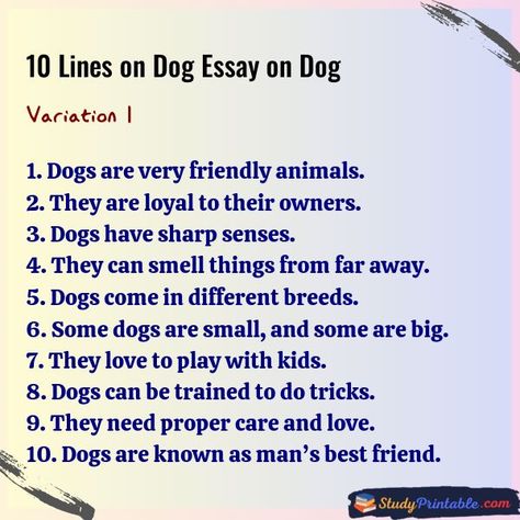 10 Lines on Dog Essay on Dog Variation 1 Dog Essay, Friendly Animals, Be Loyal, About Dogs, Train Your Dog, Amazing Animals, Study Materials, Training Your Dog, Best Friends