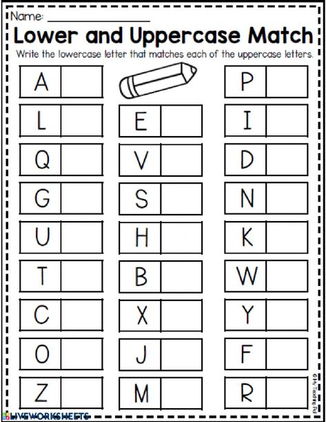 Letters online worksheet for Kindergarten. You can do the exercises online or download the worksheet as pdf. Lowercase Letters Worksheet, Capital Letters Worksheet, Printable Alphabet Worksheets, Abc Worksheets, Alphabet Worksheets Kindergarten, Homeschool Worksheets, Matching Worksheets, Free Preschool Worksheets, Kids Worksheets Preschool