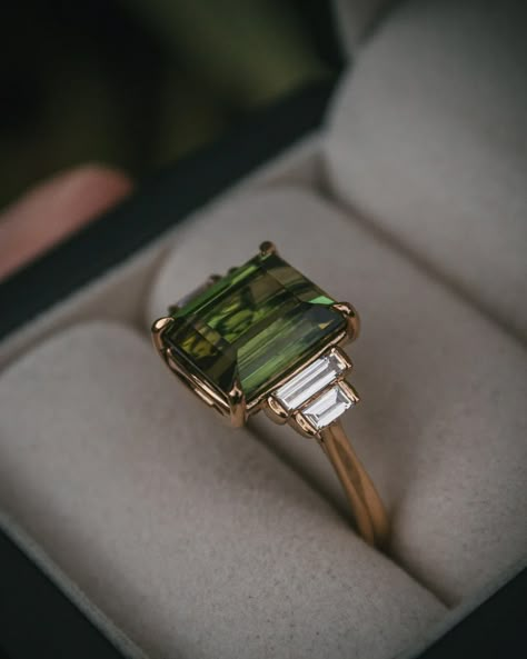 Green Tourmaline & Diamond Engagement Ring – Moira Patience Fine Jewellery Vintage Ring Green, Engagement Rings Vintage Emerald, Emerald Cut Gemstone Engagement Ring, Gold Green Engagement Ring, Green Gold Engagement Ring, Green Marquise Engagement Ring, Emerald Gold Engagement Ring, Non Diamond Wedding Rings, Gem Stone Engagement Rings