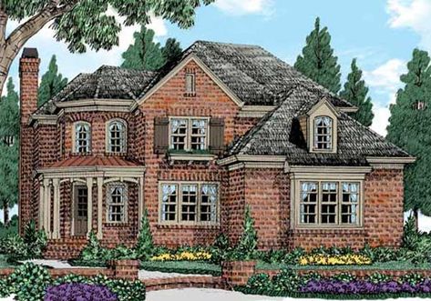 Southern House Plan - 4 Bedrooms, 3 Bath, 3044 Sq Ft Plan 85-290 Frank Betz, Loft Area, European Plan, Victorian House Plans, 2 Story Foyer, Southern House Plan, Bedroom Traditional, European House Plans, European House Plan