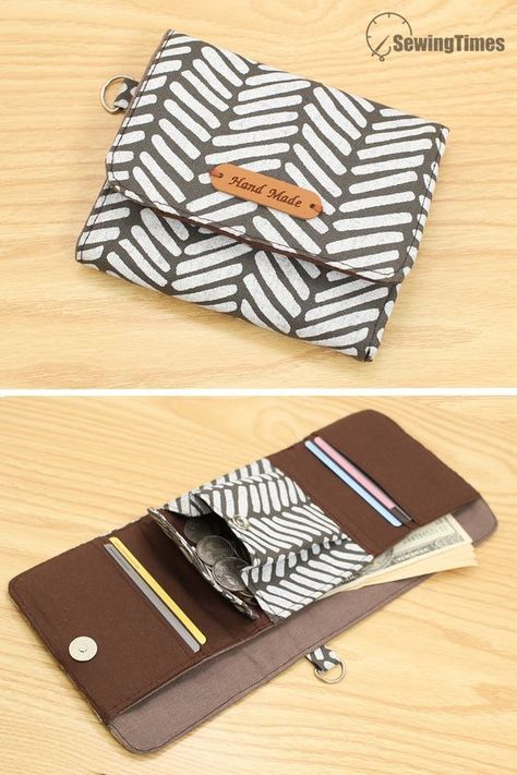 Sewing Wallet Pattern, Keychain Wallet Pattern, Wallet Diy Pattern, How To Sew A Wallet, How To Make Wallet, How To Make A Wallet, Fabric Wallet Pattern, Diy Keychain Wallet, Diy Wallet Pattern Free