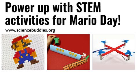 Mario Day Activities — Bring Mario World to Life with Hands-on STEM! | Science Buddies Blog Super Mario Science Experiment, Mario Activities, Engineering Design Challenge, Mario Day, Engineering Challenges, Mario Land, Crystal Radio, Engineering Activities, Engineering Design Process