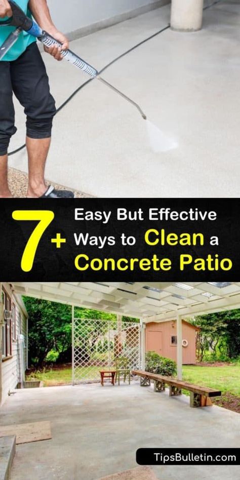 Season Painting, Diy Household Cleaners, Clean Concrete, Clean Patio, Diy Furniture Flip, Remove Oil Stains, Cement Patio, Cleaning Screens, Painted Front Porches