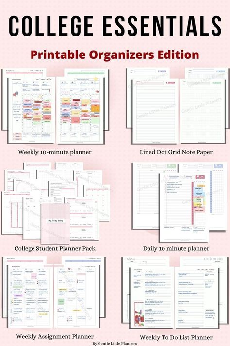 College Success Kit: 15 Printable Planner Templates for Ultimate Organization & Time Management College Student Planner Printable Free, Planner 2023 Free, College Student Planner Printable, Homework Planner Printable, Printable Planner 2023, Homeschool Student Planner, Study Sessions Planner, Calendar 2023 Printable, Time Management College