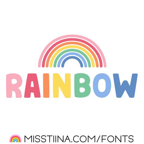 Rainbow SVG Color Font + Black is sure to bring happiness and joy to any project with it's playful charming characters! It has 7 different colors included (accessible by alternates) plus black in every letter. It's perfect for posters, t-shirts, home decor, planners, kids projects and so much more! This font was included in Free Font Friday - FREE fonts delivered to your inbox before they go live on the site! #display #freefontfriday #multilingual #sansserif #svgcolorfont Kid Fonts Free, Rainbow Letters, Kids Web, Rainbow Svg, Kid Fonts, Kids Projects, Cute Fonts, Free Fonts Download, Bring Happiness