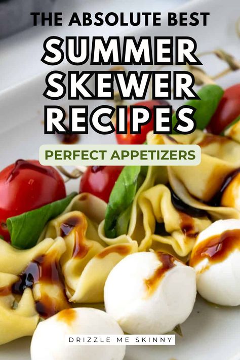 Looking for the perfect appetizer to dazzle your guests this summer? Explore our mouthwatering collection of 35 skewer appetizer ideas that are not only delicious but easy to make, too. From grilled skewers to bite-sized kabobs and healthy party food ideas, we've got you covered. Get ready to become the star of your next summer gathering with these delectable skewer recipes and appetizer ideas! Summer Skewers, Chicken Tikka Kebab, Grilled Skewers, Boat Snacks, Grilled Watermelon, Chicken Skewer Recipe, Skewer Appetizers, Healthy Party Food, Grilled Halloumi