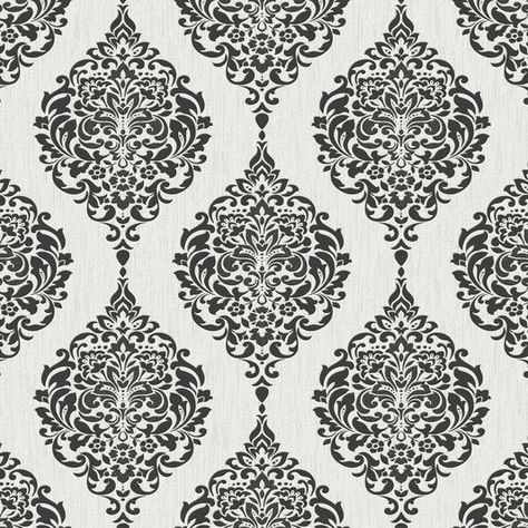 Luna Black and White Wallpaper Striped Wallpaper Black And White, Damask Decor, Salon Suites, Embossed Wallpaper, Graham & Brown, Contemporary Wallpaper, Damask Wallpaper, Black And White Wallpaper, Wallpaper Decor