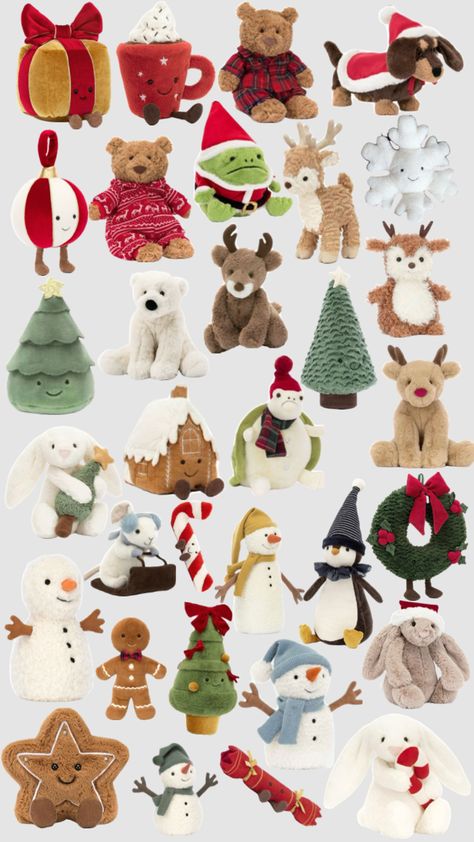 Christmas Jellycats! #jellycat #stuffedanimal #christmas #christmaswsihlist #wishlist #ootd #aesthetic #christmasaestbetic #winter #winteraesthetic #christmasaesthetic #shuffle Jellycat Stuffed Animals, Elementary Classroom Decor, Ootd Aesthetic, Cute Birthday Gift, Girly Gifts, Birthday List, Very Funny Pictures, Cute Stuffed Animals, Homescreen Wallpaper