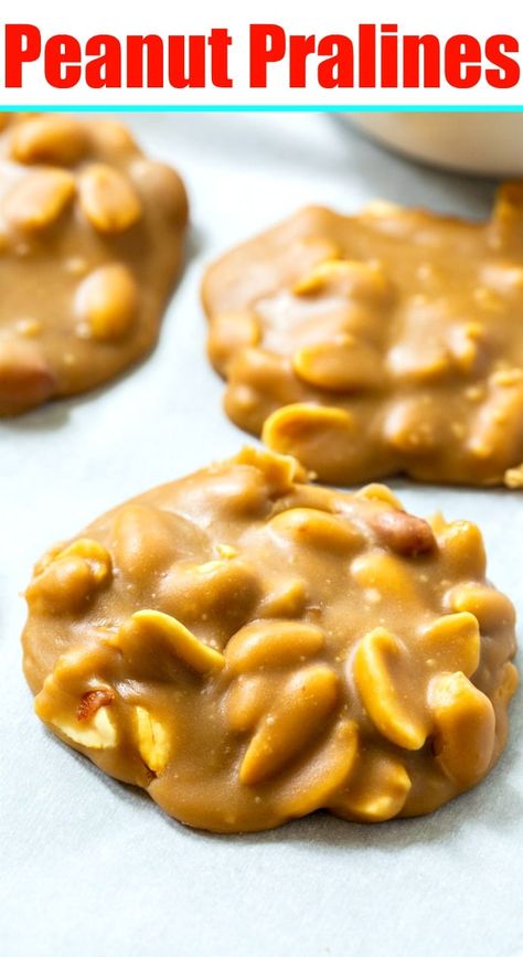 Peanut Pralines are an easy to make southern candy with a buttery texture. Peanut Pralines, Pecan Logs, Candy For Christmas, Pralines Recipe, Best Southern Recipes, Praline Recipe, Spicy Southern Kitchen, Soul Recipes, Types Of Candy