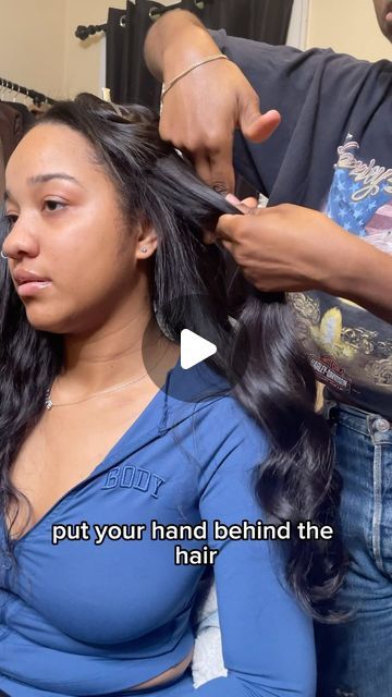 NEWARK, NJ HAIRSTYLIST on Instagram: "quick pin curl tutorial to preserve your hair. 

This technique is perfect for long hair as you use your fingers to mimic a large hair roller, laying the hair flat to make it comfortable to lay on if needed and secure. 

Start with taking a medium section and placing two fingers behind the section. 

Roll the hair around your fingers, going towards the back or away from your face.

Try keeping your two fingers wide as possible to mimic a wide hair roller and prevent creating a super tight curl when you take down your pin curls.

LMK what questions y’all have when it comes to preserving your curls the heatless way ! 🤗 

Wavy raw Hair provided by @youshouldbehair 

#longlayers #pincurl #pincurltutorial #curlingtutorial #heatlesscurls #heatlesshair #heat Pin Curls For Long Hair, Pin Curls Tutorial, Pin Curl Tutorial, Large Hair Rollers, Pin Curl Hair, Pin Curl, Finger Curls, Curl Tutorial, Bed Hair