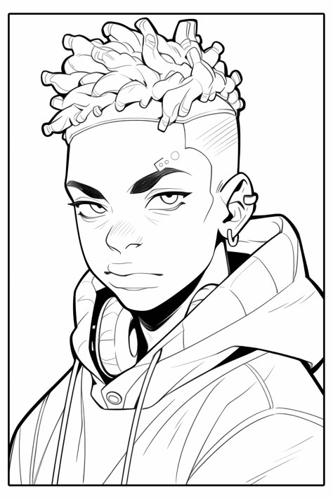 Anime Guy Coloring Pages, Anime Colouring Pages, Coloring Pages Of People, Face Coloring Pages, Coloring Pages Anime, Manga Coloring Pages, People Coloring Pages, Manga Coloring Book, Drawing Hands