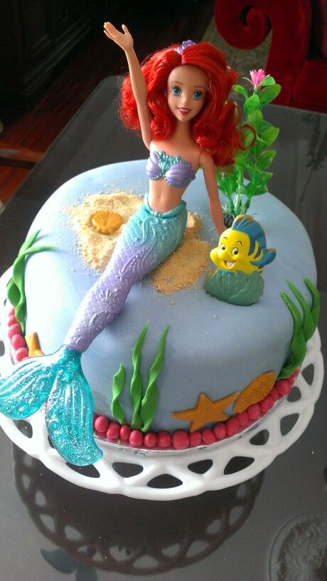 Ariel Birthday Cake Diy, Elsa Mermaid Cake, Ariel Cupcakes, Mermaid Doll Cake, Mermaid Barbie Cake, Ariel Birthday Cake, Little Mermaid Cake, Ariel Doll Cake, Ariel Cake