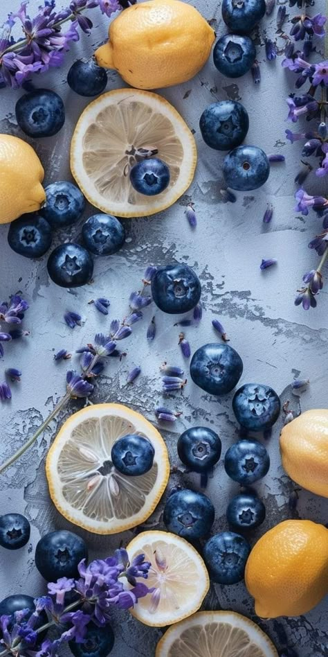 Blueberry Lavender Lemonade, Blueberry Lavender, Lavender Lemonade, Fruit Wallpaper, Fruit Photography, Food Wallpaper, Summer Wallpaper, Blueberries, Iphone Background