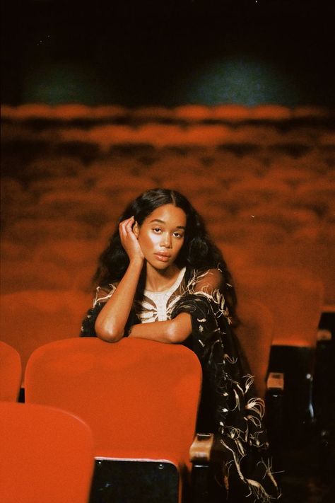 Cinema Photoshoot, Theatre Photoshoot, Movie Theater Aesthetic, Theatre Pictures, Laura Harrier, Theatre Photography, Grad Shoot, Grad Photoshoot, Creative Photoshoot Ideas