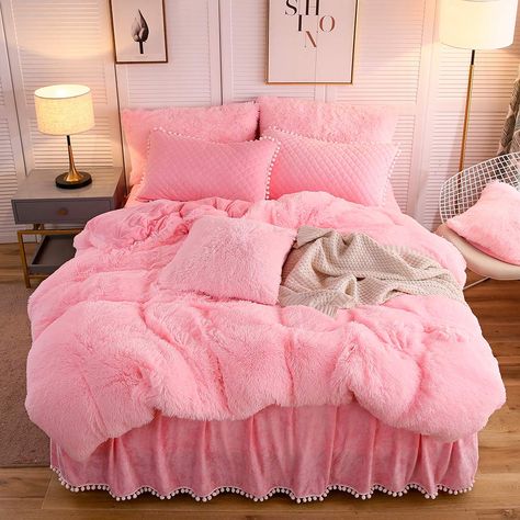 Pink Bedding Set, Pink Room Decor, Inspire Me Home Decor, Pink Bedding, Pink Bedroom, Pink Room, Duvet Bedding, Comforter Cover, Cozy Room