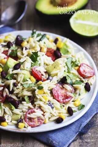 Cilantro Lime Ranch, Cilantro Lime Ranch Dressing, Salad With Cilantro Lime Dressing, Mexican Pasta Salad, Orzo Pasta Recipes, Orzo Salad Recipes, Orzo Pasta Salad, Avocado Pasta, Cilantro Lime Dressing