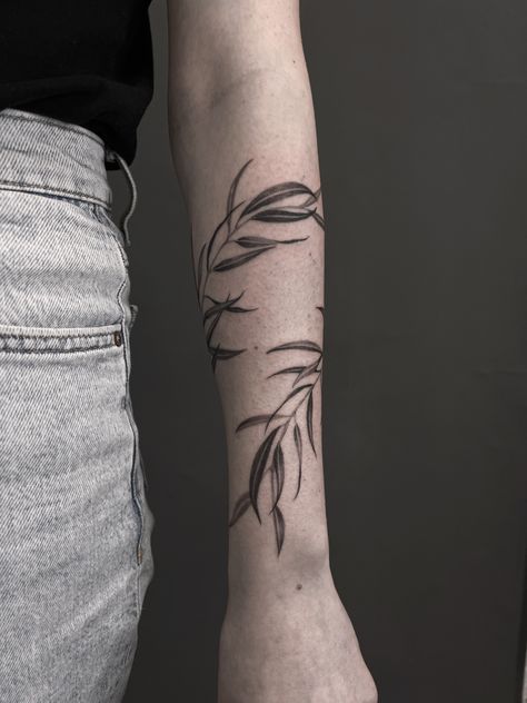 Branch Tattoo, Vine Tattoos, Willow Leaf, Tattoo Inspo, Leaf Tattoos, Tattoos And Piercings, Arm Tattoo, Fun Stuff, Sleeve Tattoos