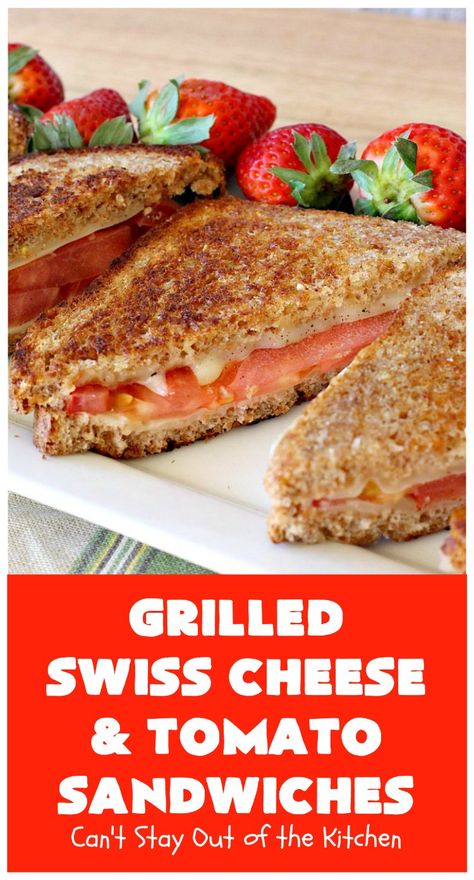 Grilled Swiss Cheese Sandwich, Swiss Grilled Cheese, Healthy Grilled Cheese, Swiss Cheese Recipes, Grilled Sandwich Recipe, Tomato Sandwiches, Making Grilled Cheese, Cheese And Tomato, Cheese Sandwich Recipes