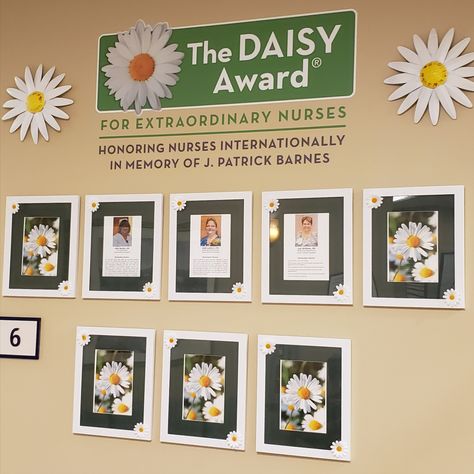 Daisy Award Nurse Ideas, Daisy Award Nurse Display, Daisy Award Nurse, Daisy Award, Award Wall, Recognition Board, Work Celebration, Living Sacrifice, Nursing Leadership