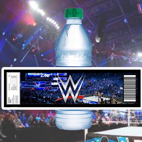 FREE WWE Birthday Party Printable Files | Banner | Cake Toppers | Water Bottle Labels Wwe Birthday Party Ideas Free Printable, Wwe Printables Free, Wwe Party Decorations, Wwe Birthday Party Ideas Decoration, Wwe Birthday Party Ideas, Wwe Cake, Soccer Wedding, Wrestling Birthday Parties, Wrestling Party