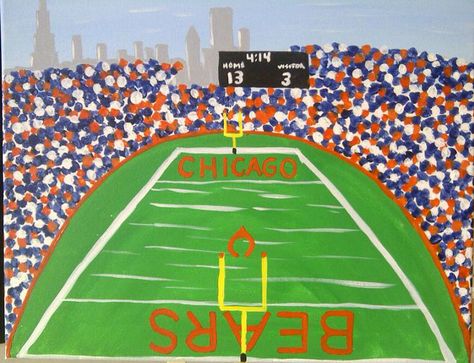 Football stadium Football Painting Ideas, Stadium Painting, Football Painting, Football Paintings, Formal Cooler Ideas, Bear Drink, Canvas Painting Quotes, Paint And Drink, Stadium Art