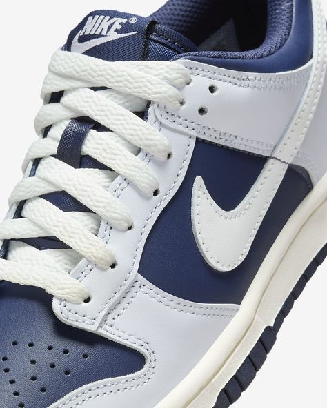 Nike Dunk Low Big Kids' Shoes. Nike.com Navy Blue Dunks, Navy Dunks, Blue Dunks, Dark Blue Shoes, Dunks Shoes, Nike Dunks Low, Getting Ready For School, Low Dunks, Sneaker Culture