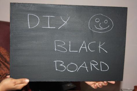 Our Blackboard ready to rock! Homemade Chalkboard, Diy Chalkboard Paint, Blackboard Paint, Study Craft, Paint Recipe, Black Chalk Paint, Diy Chalk, Black Board, Black Chalkboard