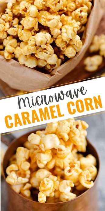 Corn In Microwave, Microwave Caramel Popcorn, Microwave Caramel Corn, Recipe For Caramel, Microwave Caramels, Microwave Dessert, Apple Chips Baked, Salty Treats, Microwave Popcorn