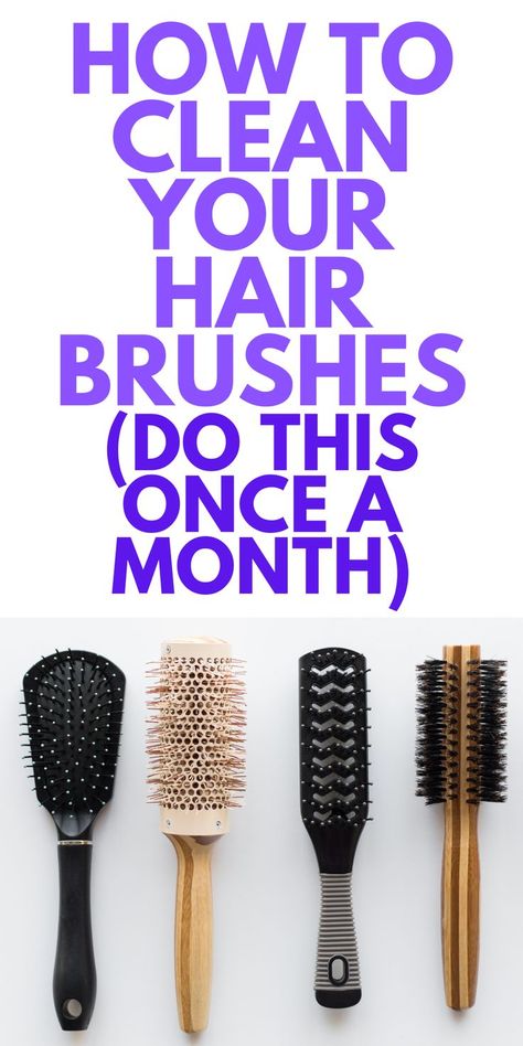 How To Clean Your Hairbrush, Foundation Brushes, Clean Hairbrush, Best Hair Brush, Round Hair Brush, Wash Hair, Makeup For Moms, Easy Cleaning Hacks, Hair Styling Tools