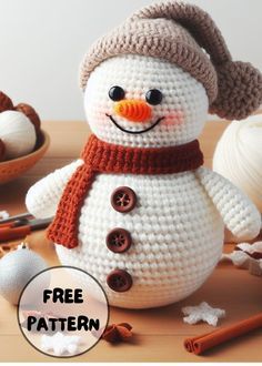 Snowman Ornament Crochet Patterns Free, Snowman Amigurumi Pattern, Arugami Crochet Pattern Free Christmas, Crochet Christmas Animals Free Patterns, Crochet Christmas Crafts Free Patterns, Christmas Crochet Patterns Free Amigurumi Snowman, Easy Crochet Snowman, Christmas Crochet Snowman, Snowman Free Crochet Pattern