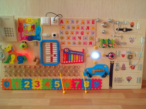 Tablero de ocupado tablero sensorial regalo del por BusyBoardOlga Diy Sensory Board, Latch Board, Sensory Wall, Sensory Board, Montessori Educational Toys, Sensory Boards, Activity Board, Busy Board, Baby Sensory