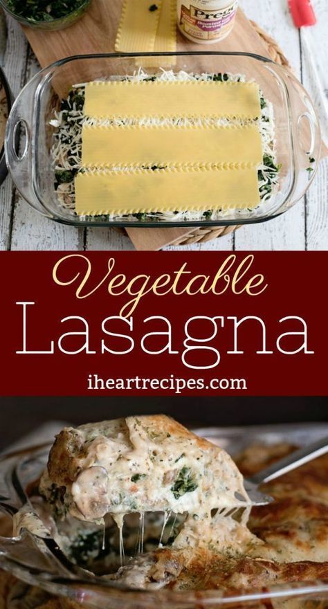 This easy vegetable lasagna is made with a store bought white sauce, spinach, mushrooms, and lot's of cheese. When you think of vegetarian lasagna, what's the first thing that comes to your mind? I'll tell you what I think of - deliciousness, PURE deliciousness! When I make vegetarian lasagna I load it with lots of spinach, mushroom, cheese, and alfredo sauce. Want to know a secret? I don't make the alfredo sauce from scratch. I use the store bought stuff, preferably one with ... Alfredo Veggie Lasagna, Vegetable Lasagna With White Sauce, Super Easy Lasagna, Alfredo Sauce From Scratch, Lasagna With White Sauce, Easy Vegetable Lasagna, Vegetarian Alfredo, Healthy Cravings, Mushroom Cheese