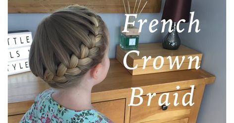 French Crown Braid Wedding Hairstyles For Kids, Kids Hairstyles For Wedding, Braided Crown Hairstyles, Cool Hairstyles For Girls, Girls Hairstyles Easy, Hairstyle Youtube, Easy Hairdos, French Braids