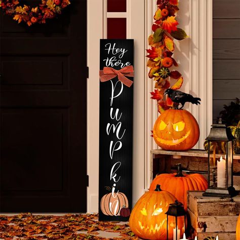 PRICES MAY VARY. Premium Material: This fall porch sign is made of high-quality wood board, Fall welcome sign,brightly colored pumpkins which makes an elegant look, fine workmanship, non-toxic, not easy to fade or break for indoor or outdoor use or can hang wherever you want to hang.If it is outdoors, it is recommended to hang it on the covered porch to avoid direct sunlight and rain. Attractive Design: The fall welcome porch sign is made of fall theme design, full of strong autumn breath, the l Fall Porch Boards, Fall Outdoor Signs, Simple Fall Porch Decorating Ideas, Fall Signs Wooden Porch, Porch Signs Fall, Fall Outdoor Decor Front Porch, Fall Foyer Decor, Fall Wooden Signs, Fall Decorations Outdoor