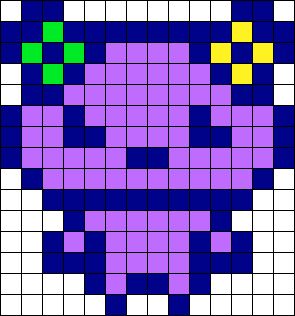 Tamagotchi Violetchi Small Perler Bead Pattern / Bead Sprite Tamagotchi Perler Beads, Purple Perler Bead Patterns, Tamagotchi Pixel Art, Small Perler Patterns, Perler Bead Mario, Pony Bead Projects, Melty Bead Patterns, Pearl Beads Pattern, Easy Perler Beads Ideas